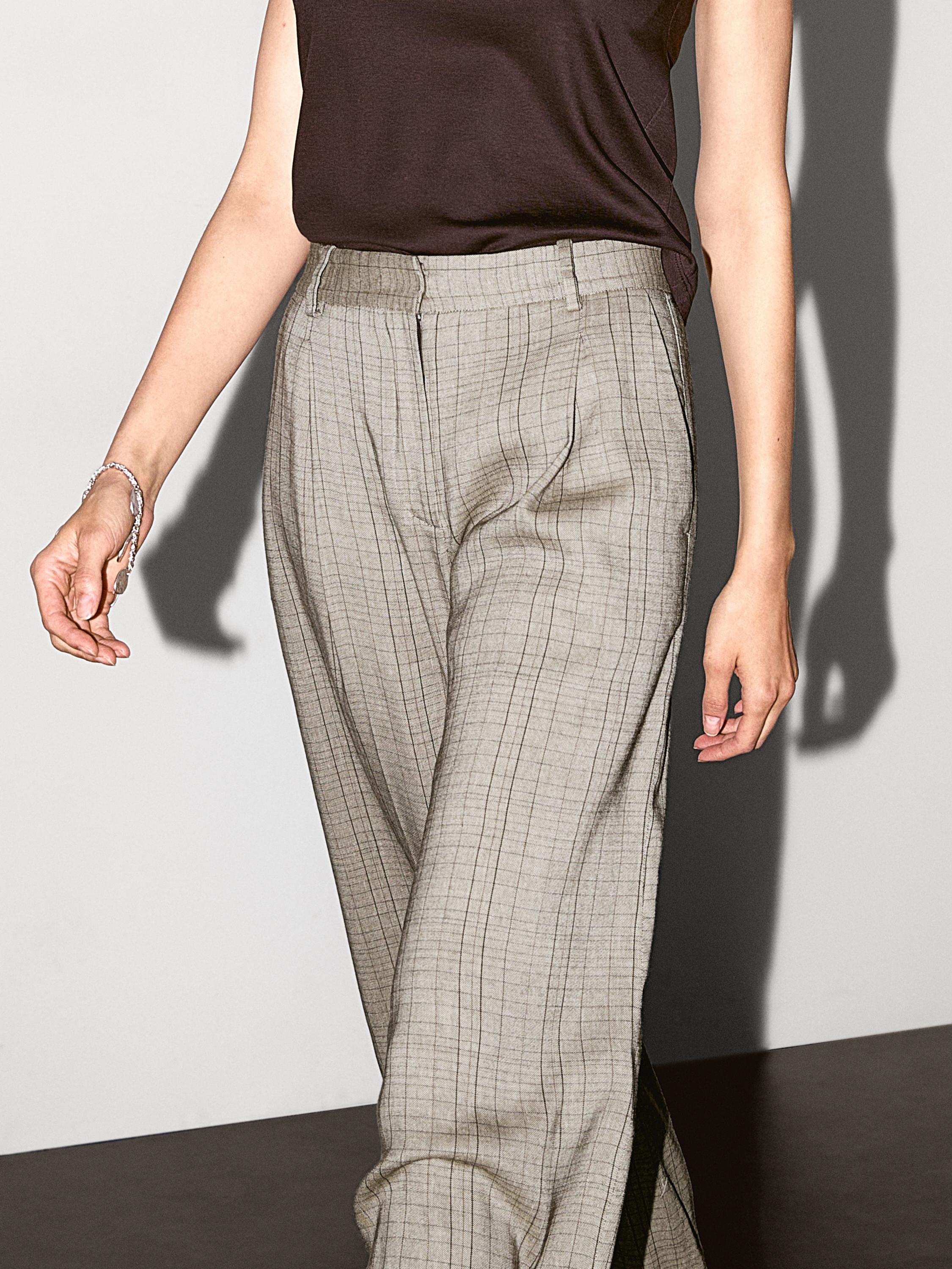 Check print suit trousers